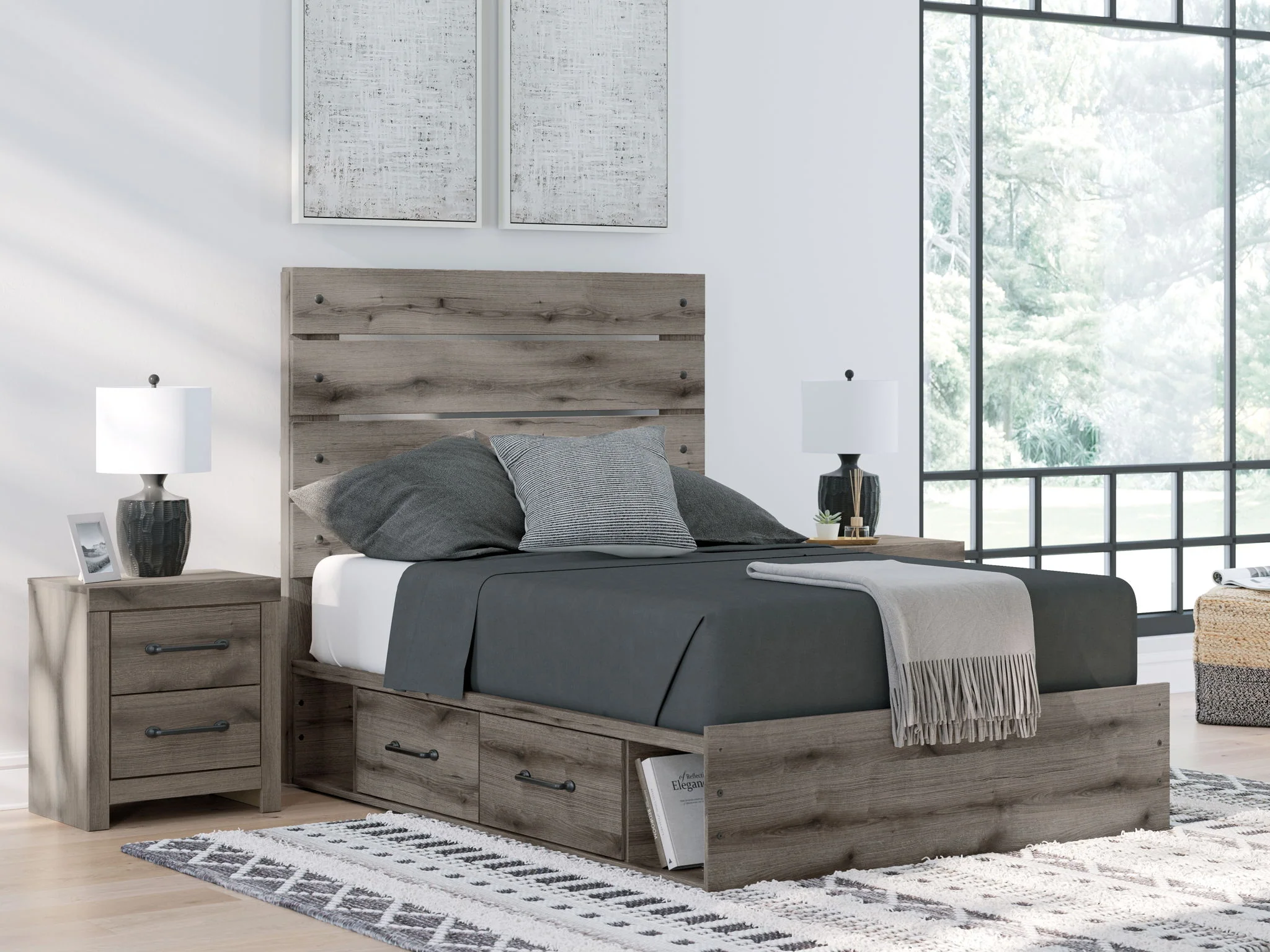 Graystorm - Panel Bed With Storage - Image 3