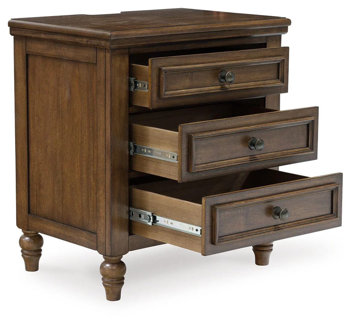 Sturlayne - Three Drawer Night Stand - Brown - Image 2
