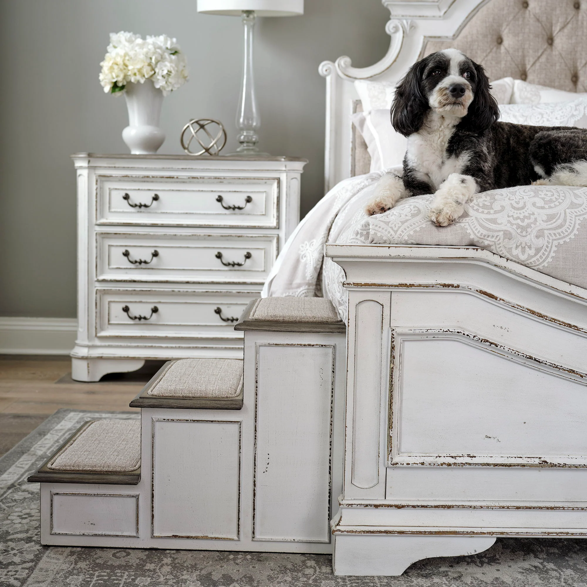 Magnolia Manor - Pet Steps - Antique White - Image 2