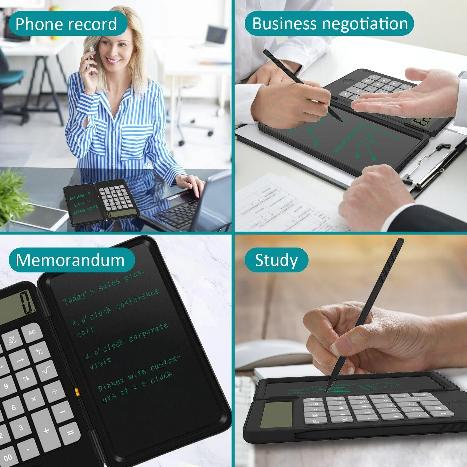 USB Rechargeable Digital Notepad Calculator - Image 2