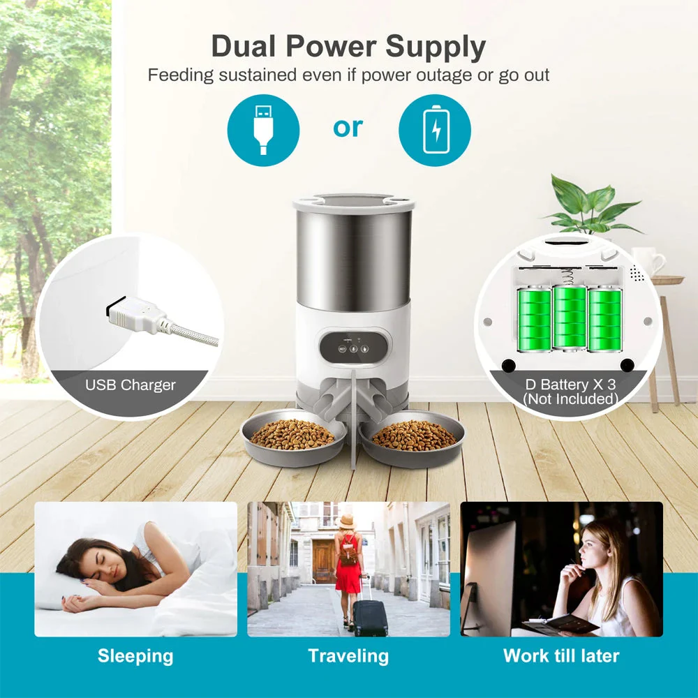2-Way Splitter Automatic Smart Pet Feeding Station - Image 3