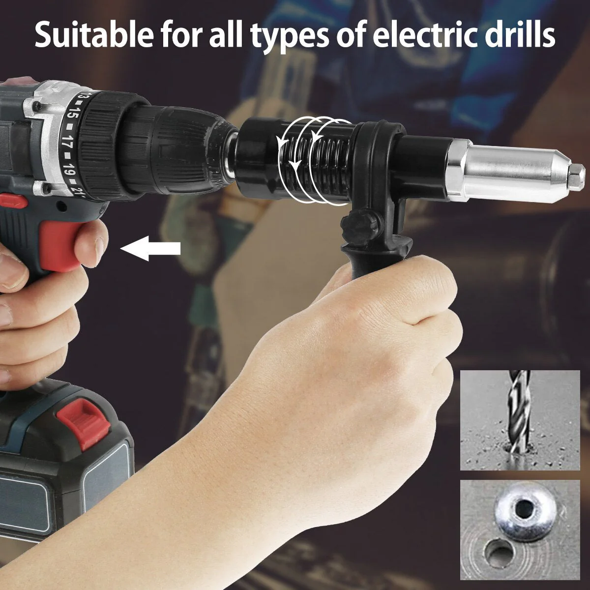 Cordless Electric Rivet Nut Gun Drill Tool - Image 2