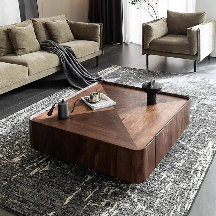 Hidden Drawers Elegant Italian Style Coffee Table - Image 2