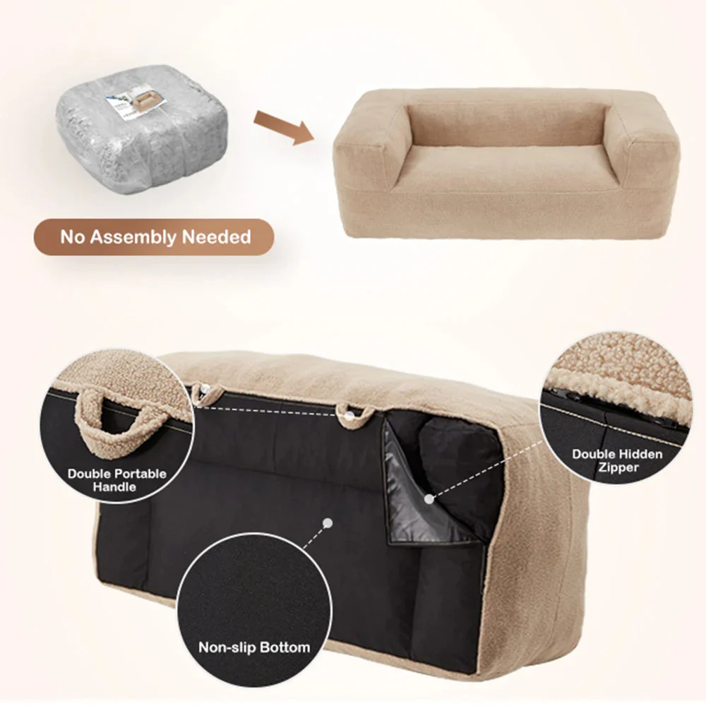 Plush Modern Soft Fabric Oversized Sofa - Image 2