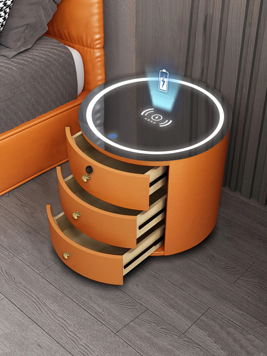 Round Smart Wireless Charging Bedside Table - Image 2