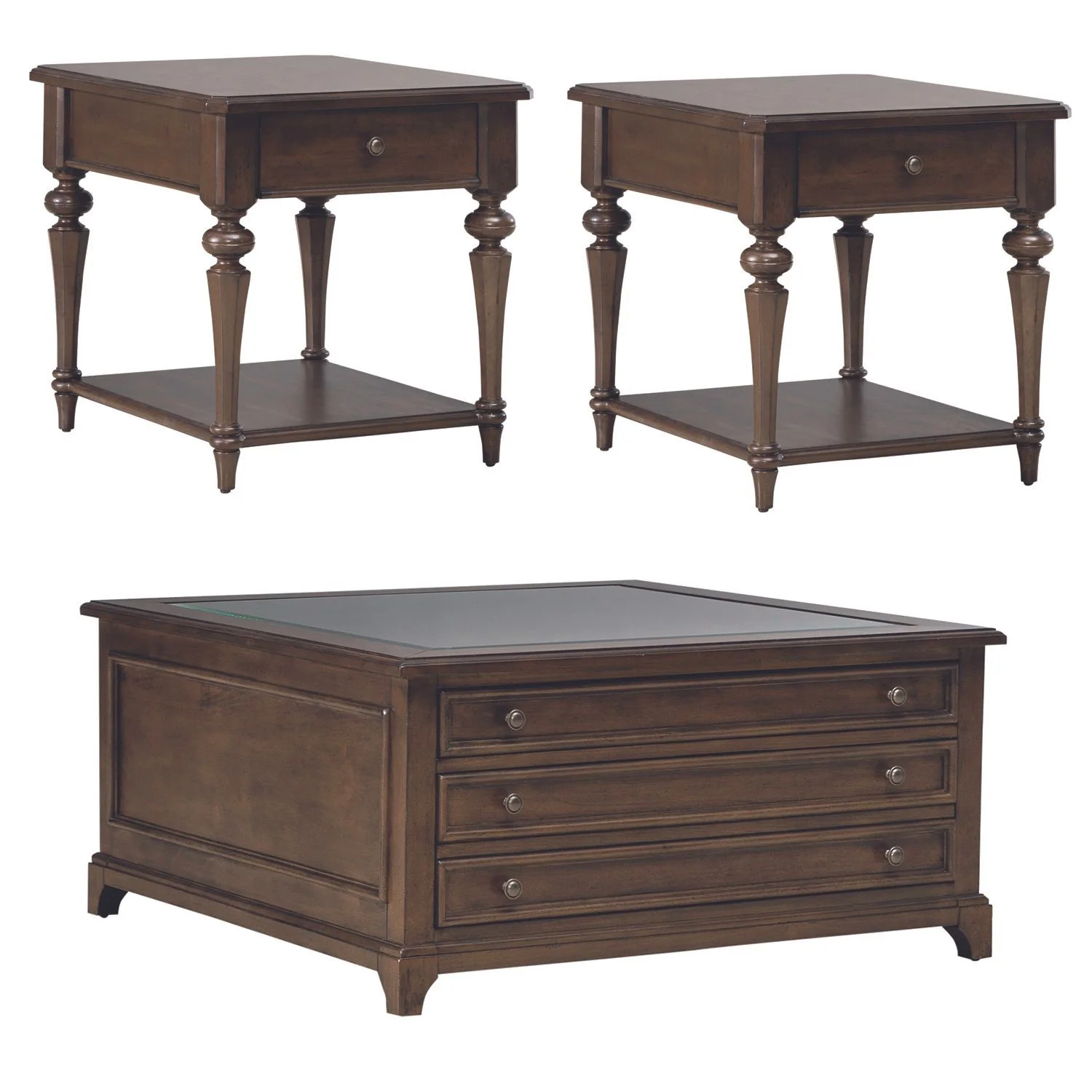 Arden Road - 3 Piece Table Set (Square Collector Cocktail Table) - Satin Cherry - Image 2