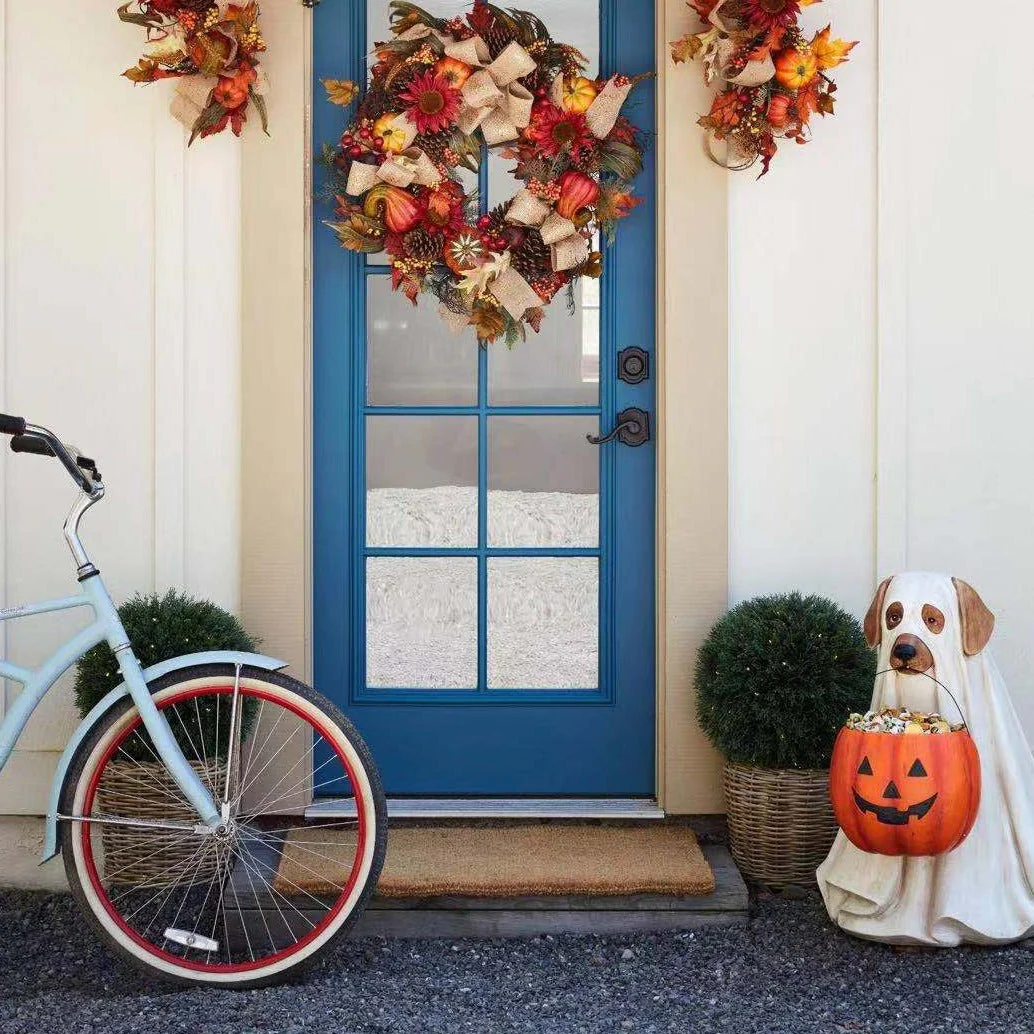 Pumpkin Puppy Resin Garden Decor - Image 3