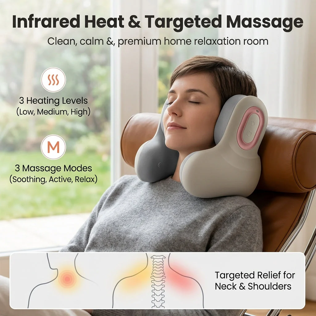 Smart Traveler Bluetooth Music Heated Neck Pillow - Image 2