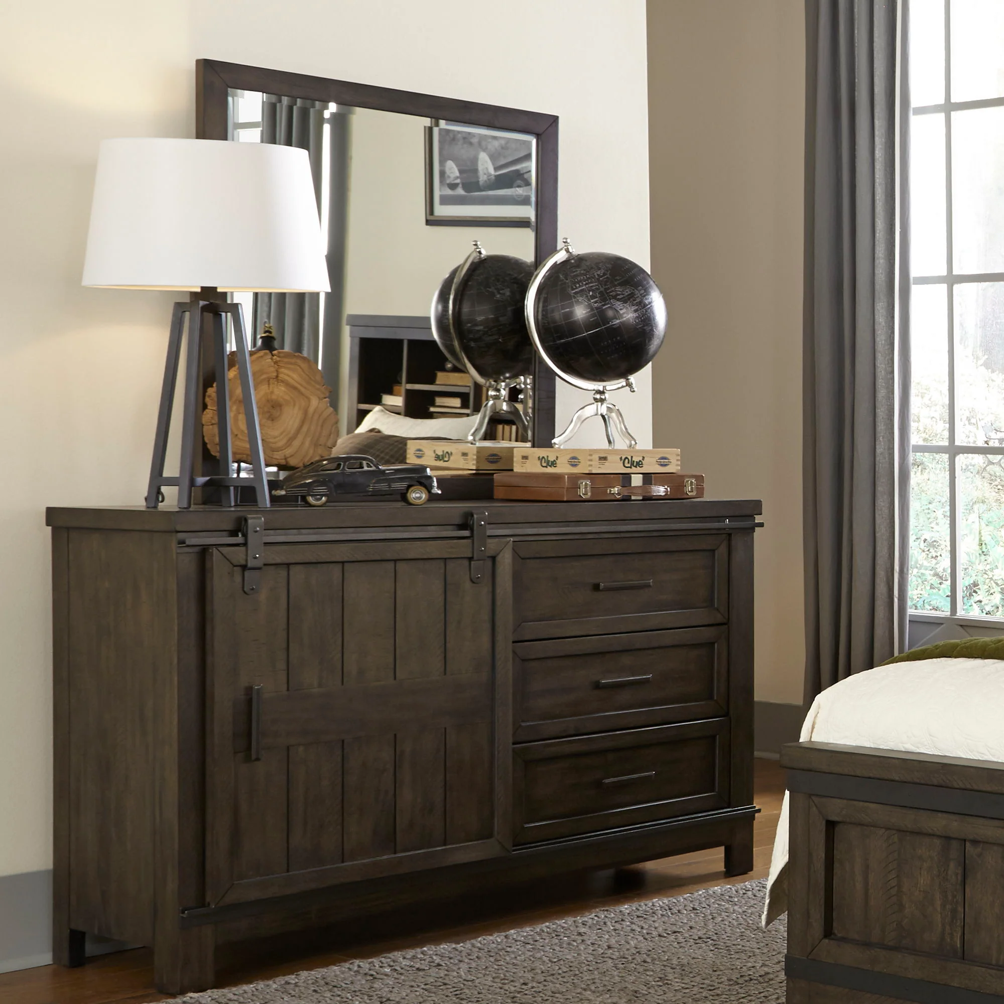Thornwood Hills - 3 Drawers Dresser & Mirror - Rock Beaten Brown - Image 2