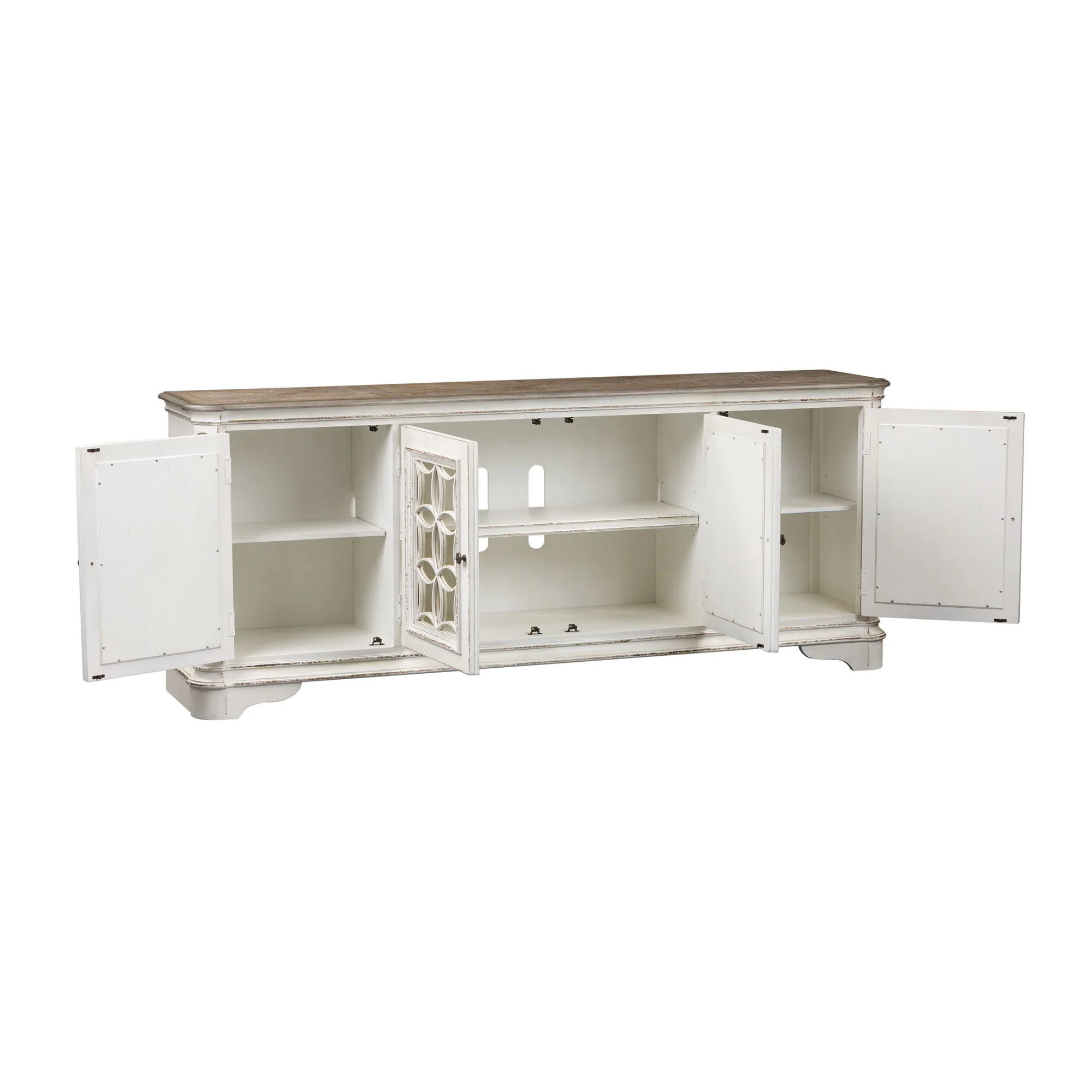 Magnolia Manor - 4 Doors TV Console - Antique White - Image 2