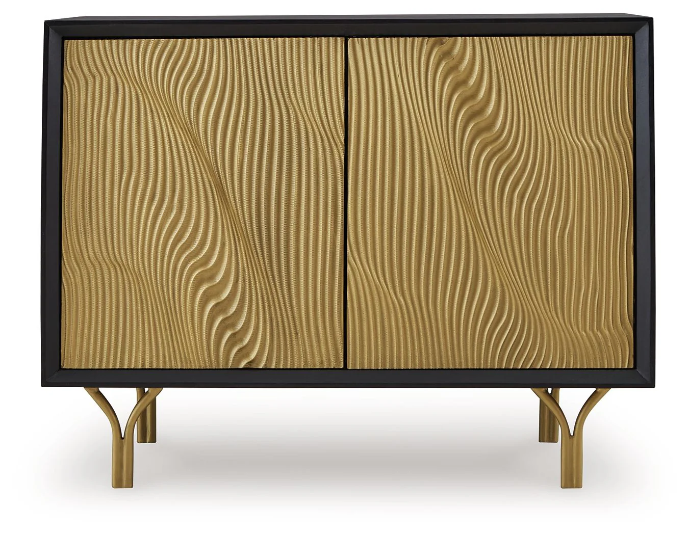Tayner - Accent Cabinet - Black / Gold Finish - Image 2