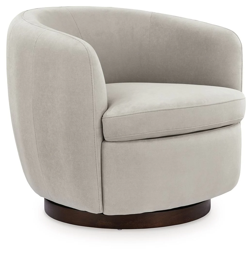 Annbury – Swivel Accent Chair – Light Beige