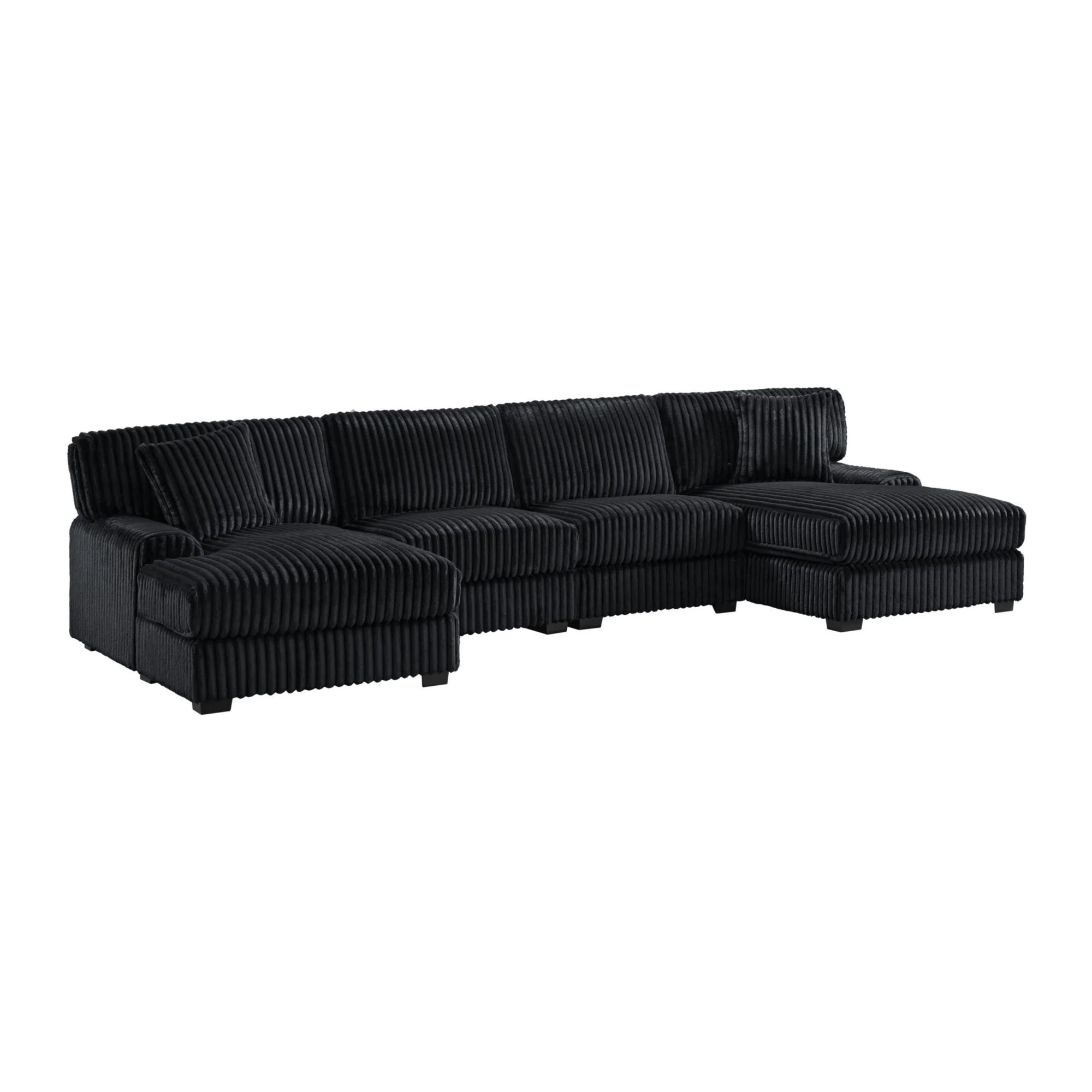 Nightfall – RHF Chaise With 1 Pillow 20″ – Grand Cord Black