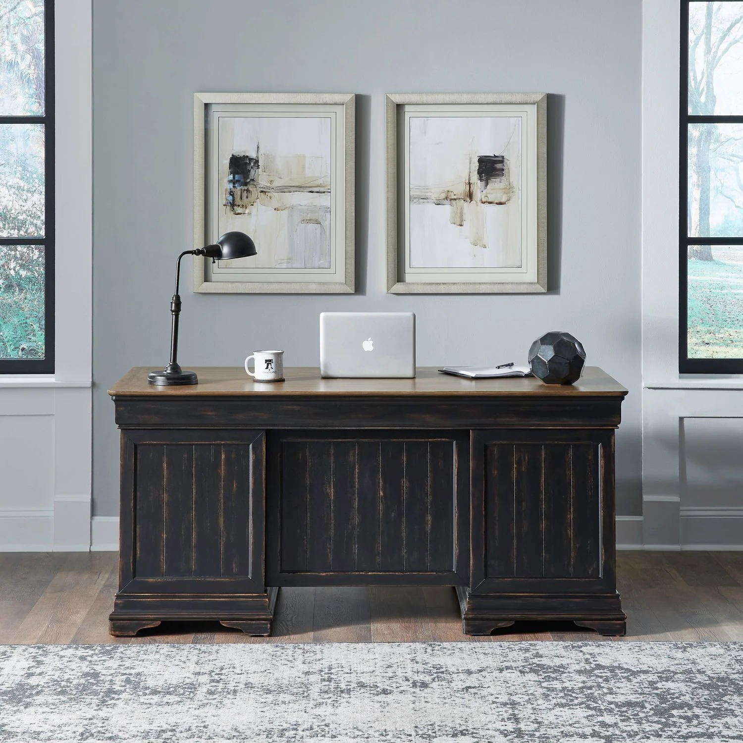 Meritage - Jr Executive Desk - Aged Charcoal - Image 3