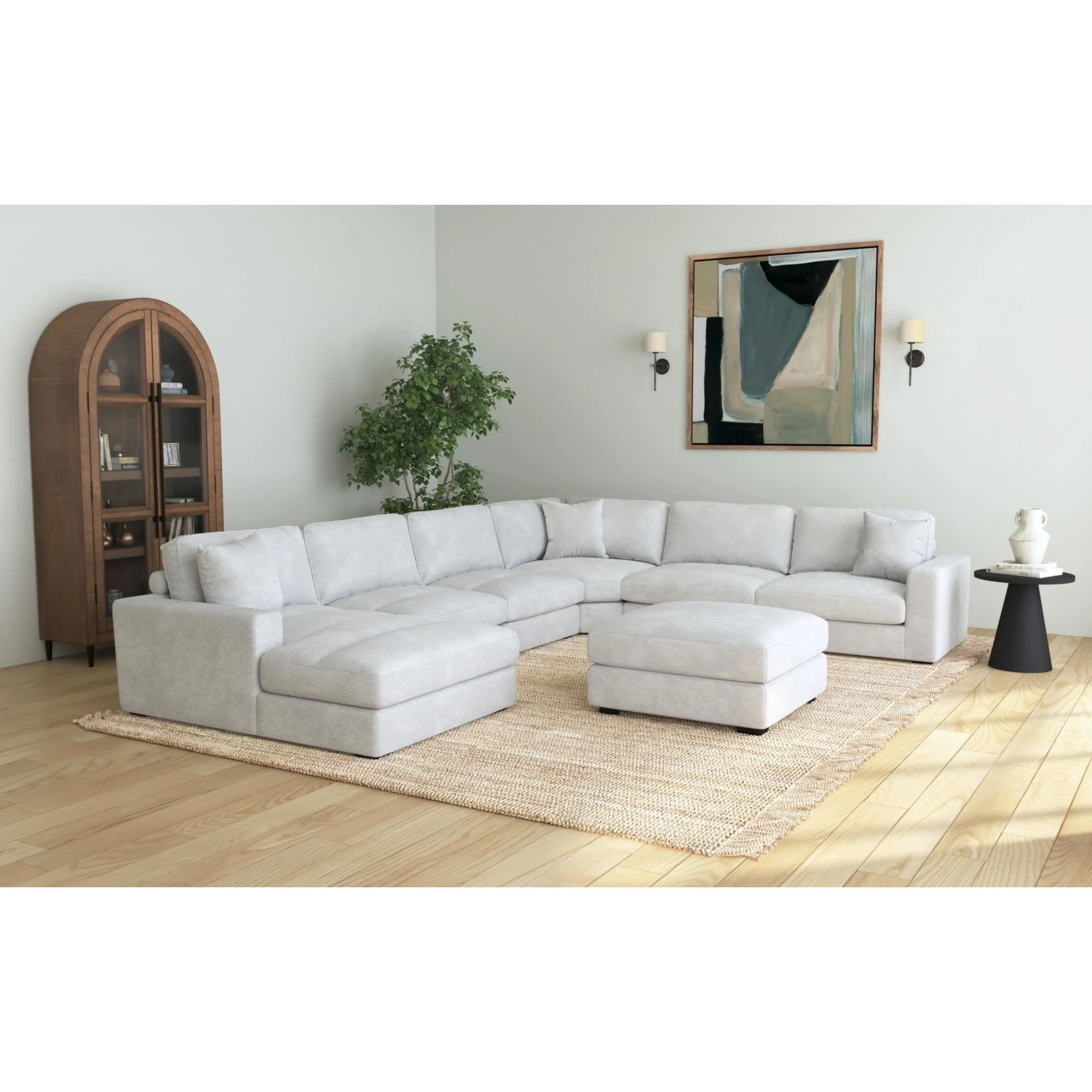 Arizona - Modular LHF Chaise With 1 Pillow - 20" Steno Stone - Image 2