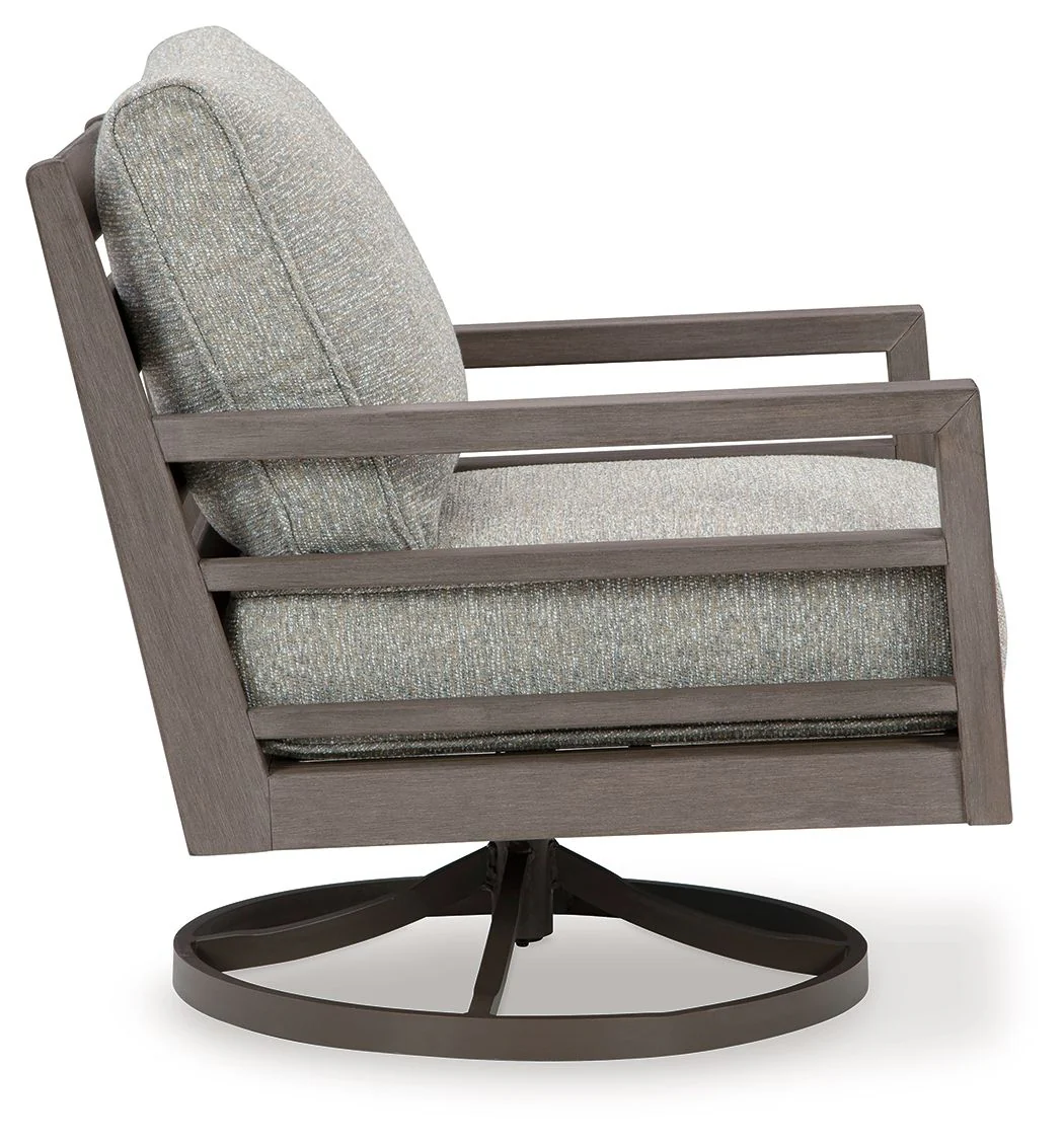 Hillside Barn - Swivel Lounge W/ Cushion - Gray / Brown - Image 3
