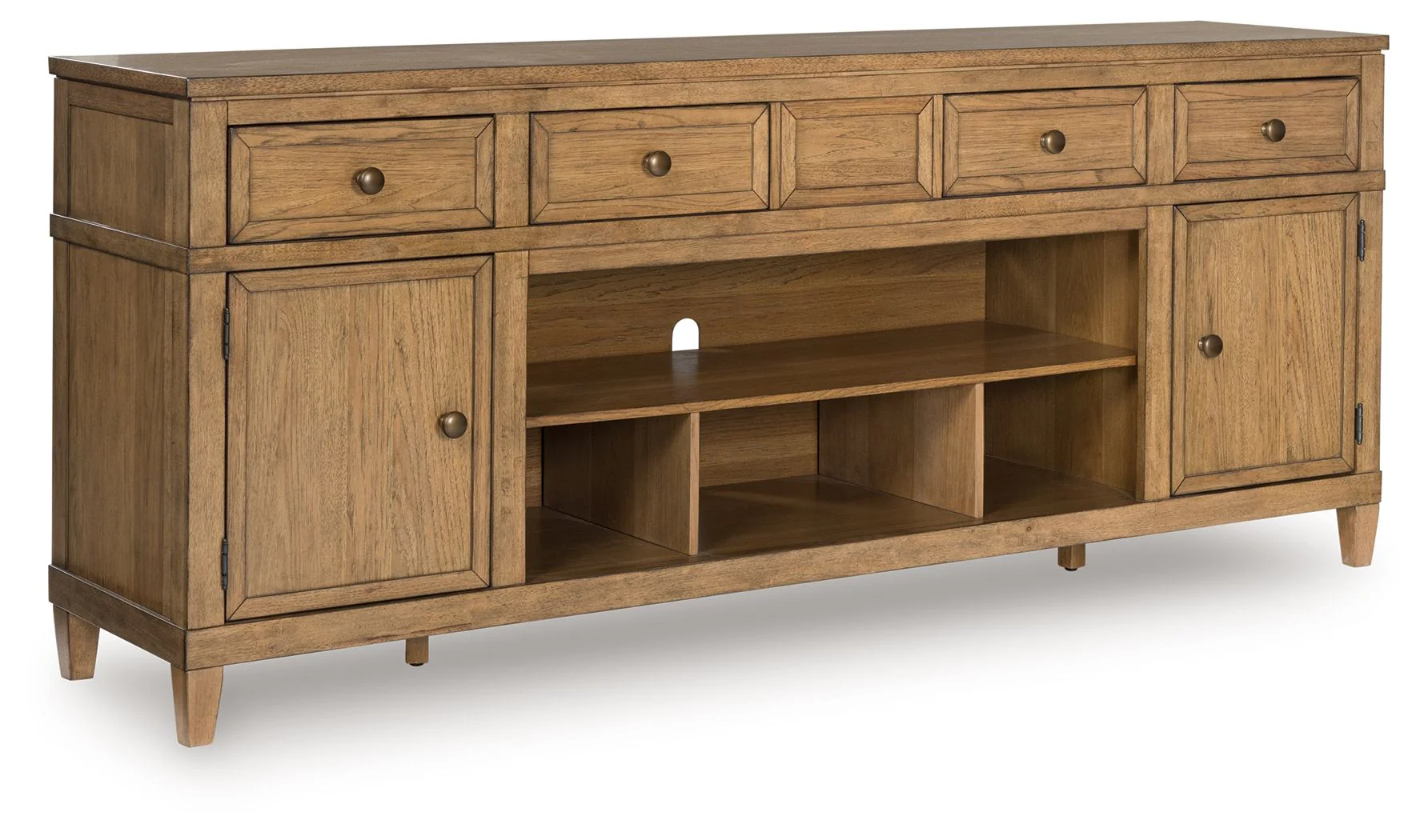 Sharlance - XL TV Stand With Fireplace Option - Light Brown - Image 1
