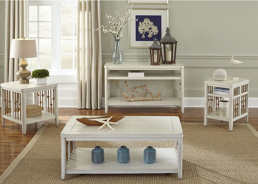 Dockside - 3 Piece Table Set (1 Cocktail 2 End Tables) - White - Image 1