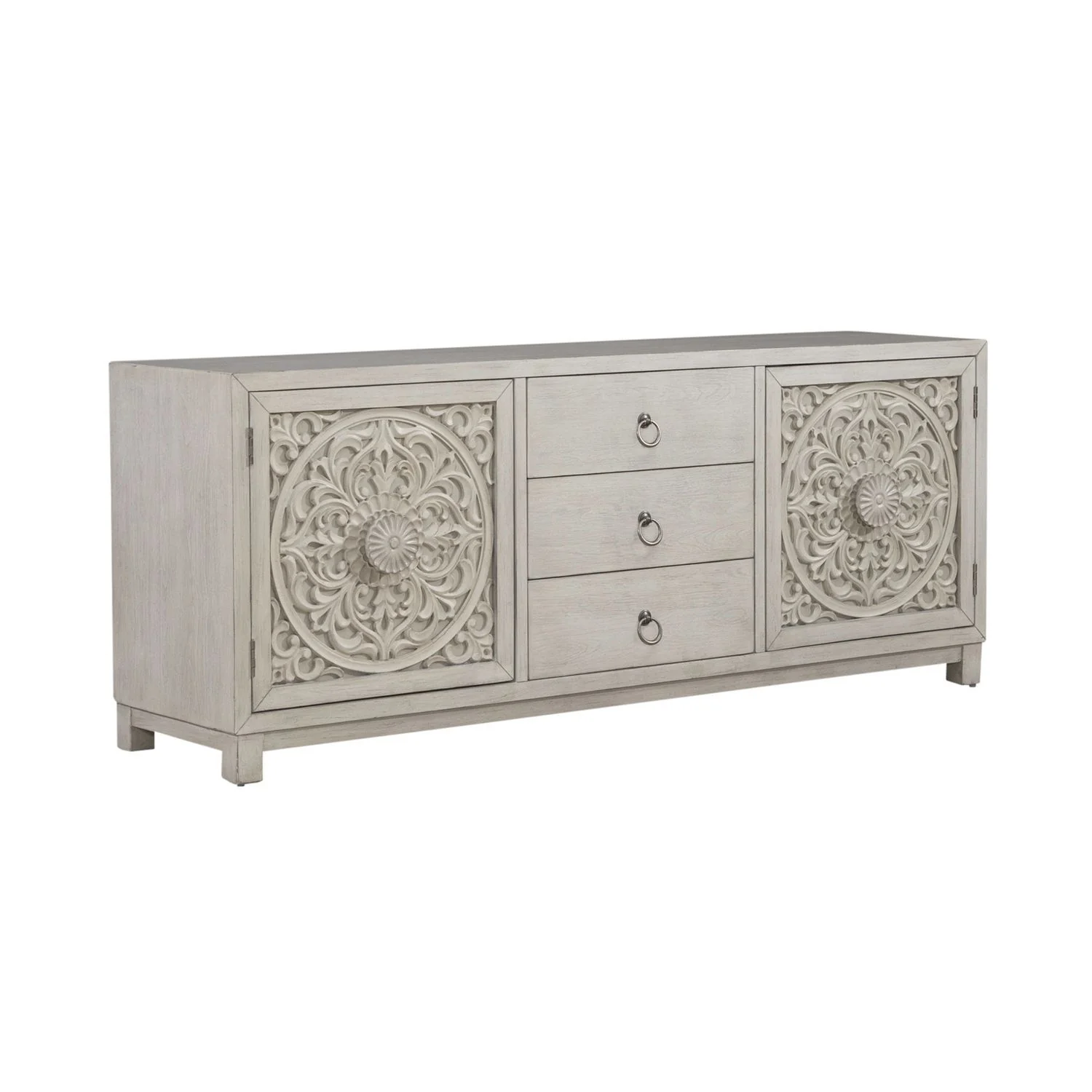 Sundance - 2 Door 3 Drawer Accent Cabinet - Antique Linen - Image 3
