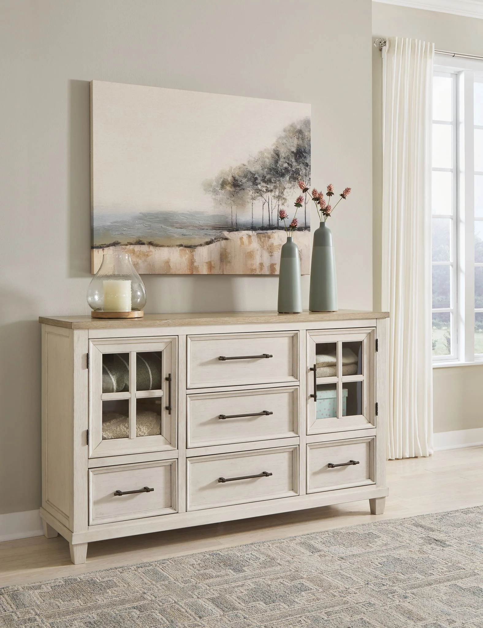 Shaybrock - Dresser - Antique White / Brown - Image 3