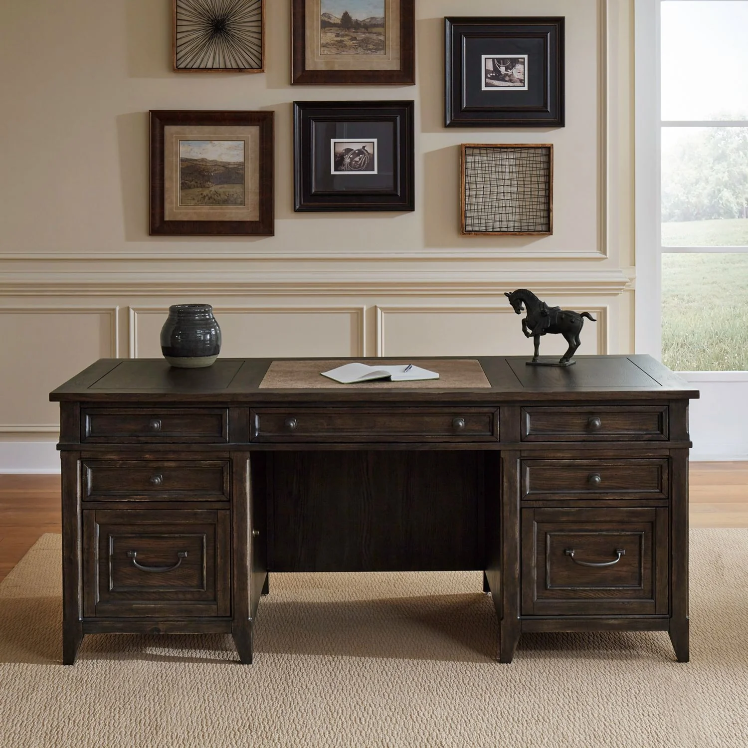 Paradise Valley – Executive Desk – Saddle Brown
