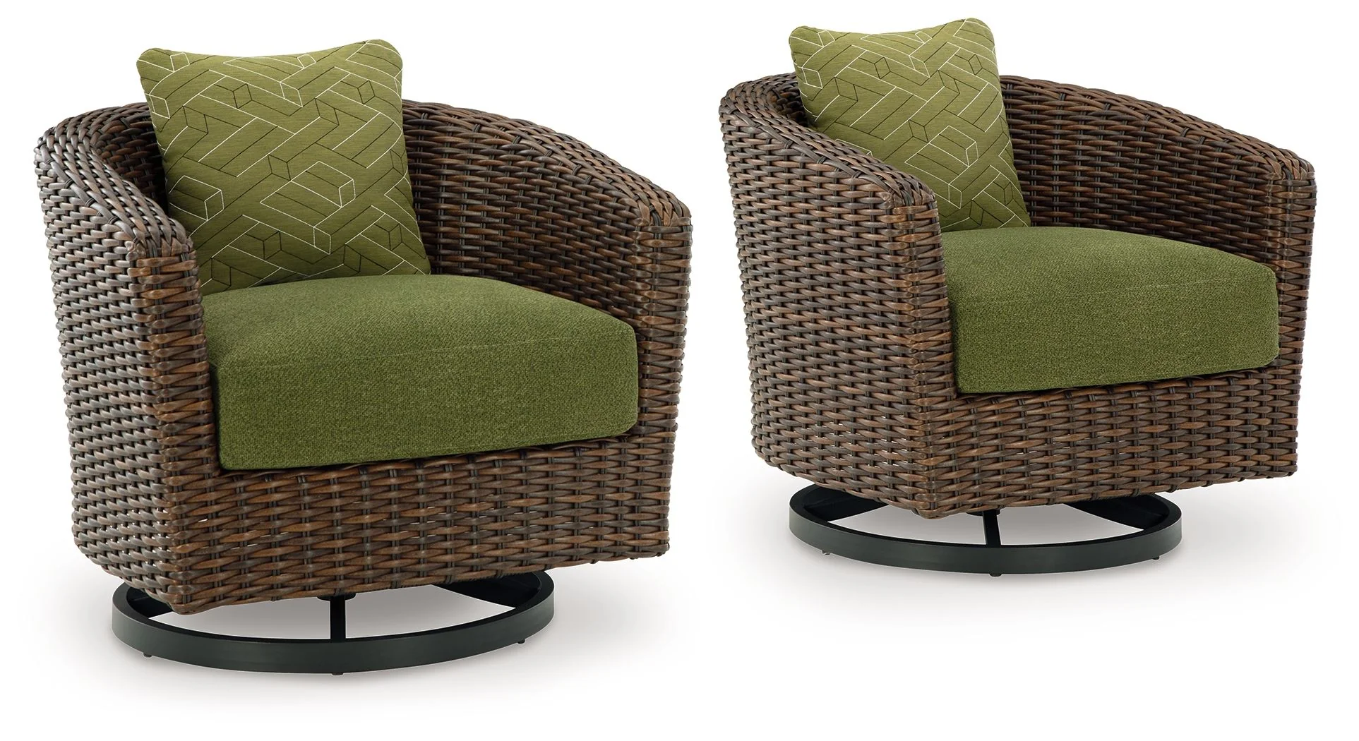 Horizon Hall - Swivel Lounge With Cushion - Brown / Green - Image 1