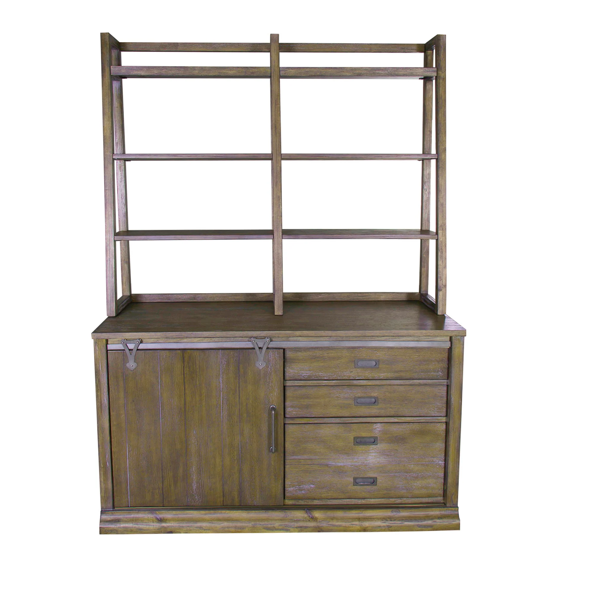 Stone Brook – Jr Executive Credenza Set – Rustic Saddle