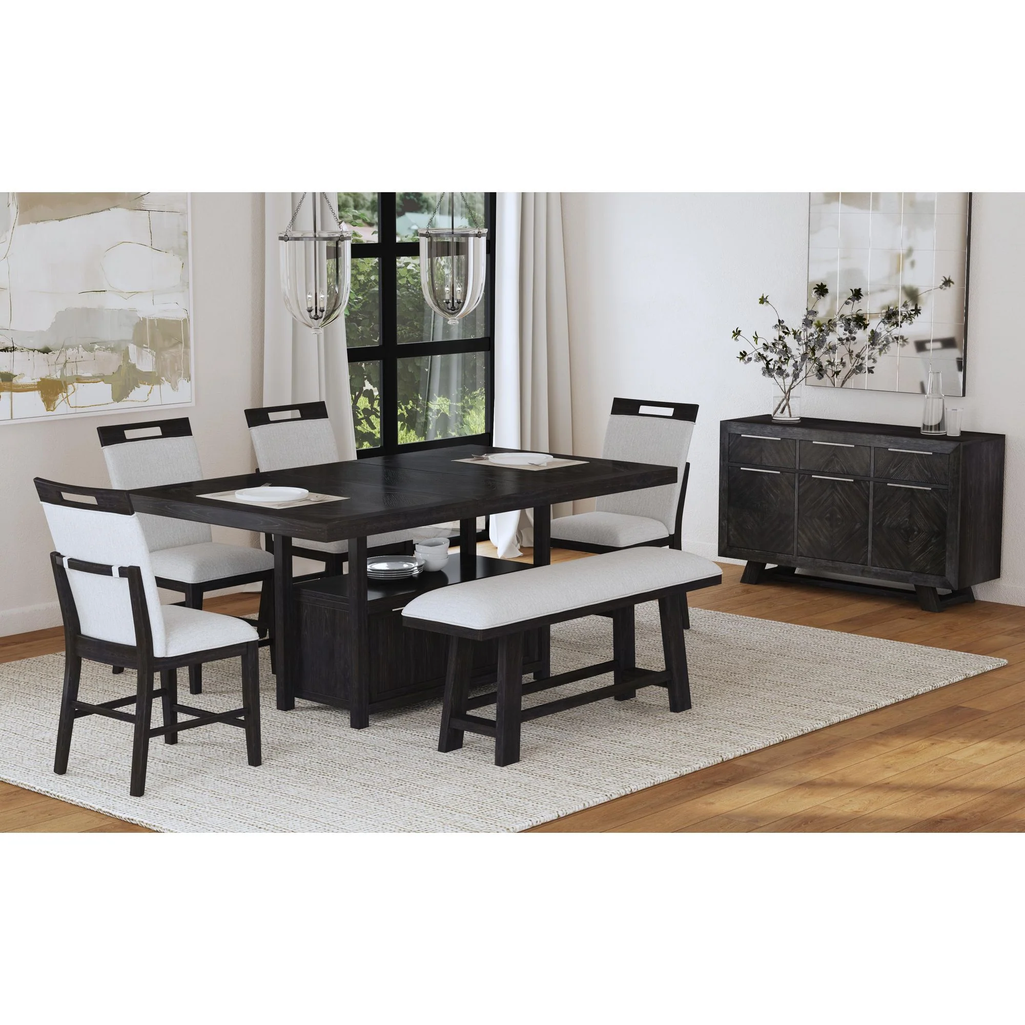 Transcend - Counter Table With Leaf - Charcoal - Image 2