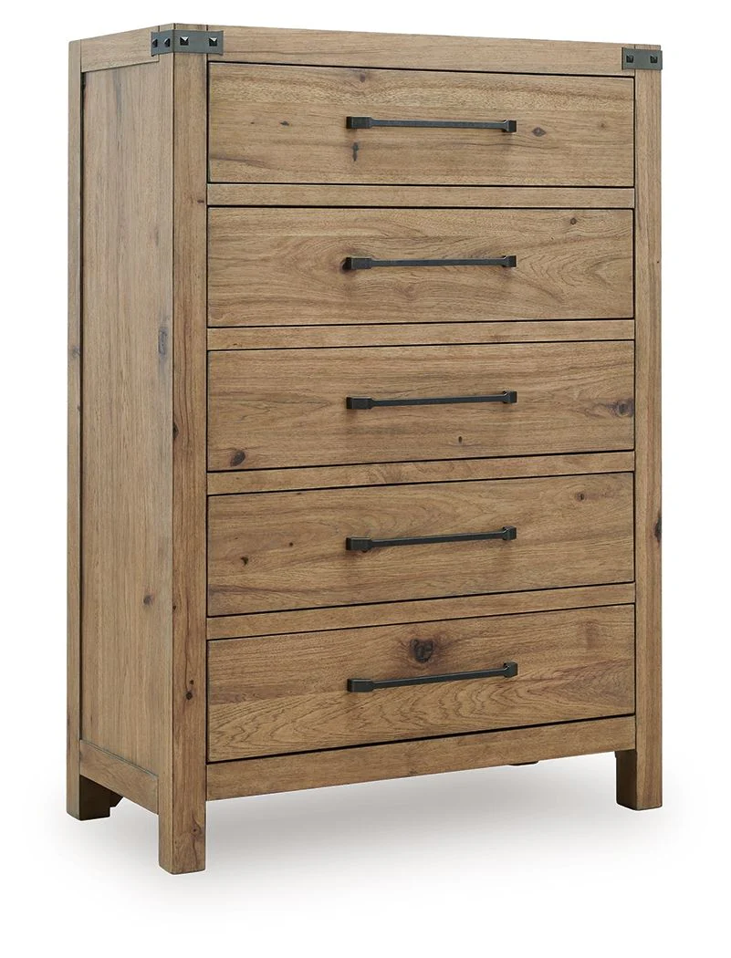 Ridgester - Five Drawer Chest - Light Brown - Image 1