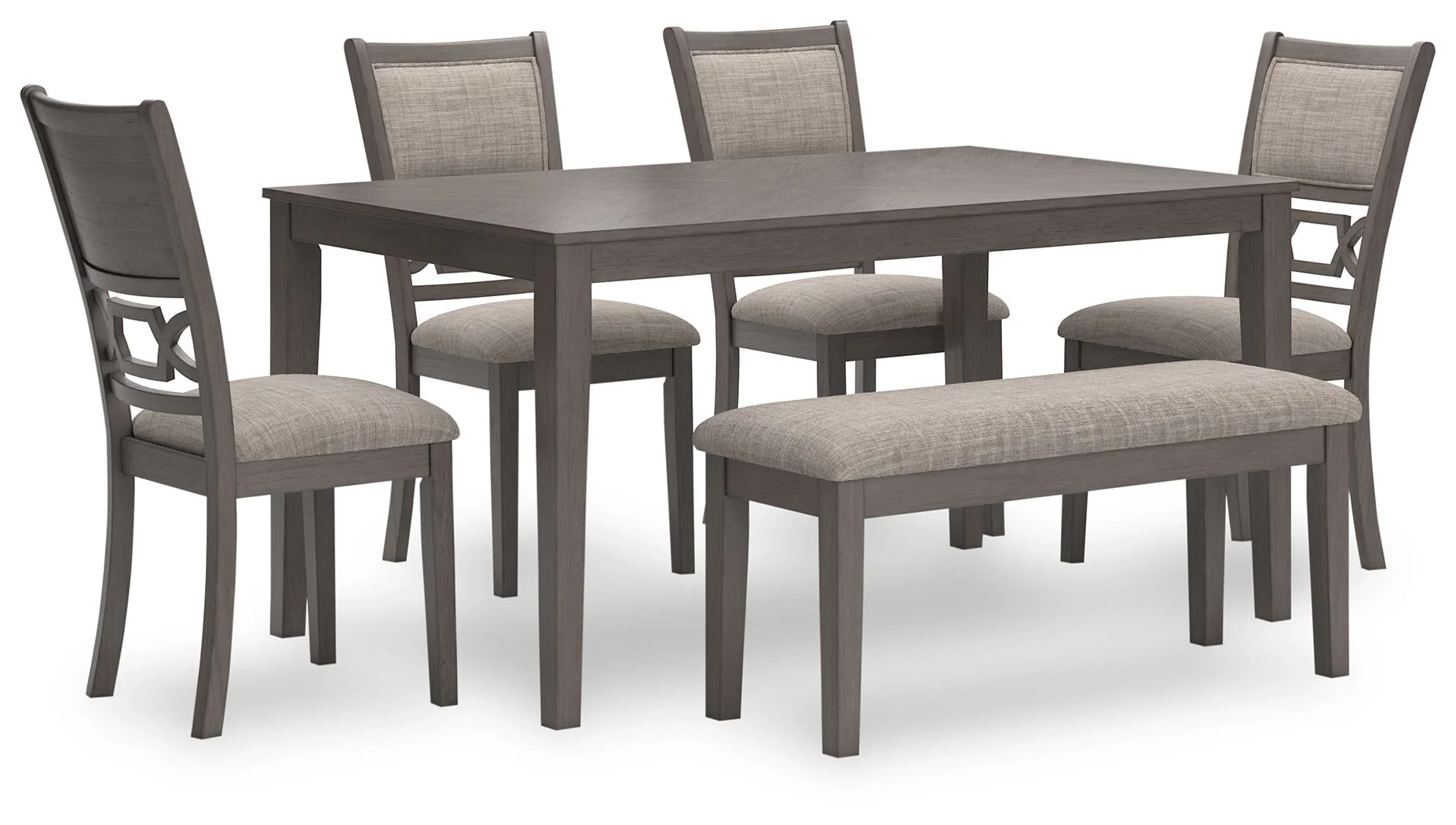 Wrenning – Dining Room Table Set (Set of 6) – Gray