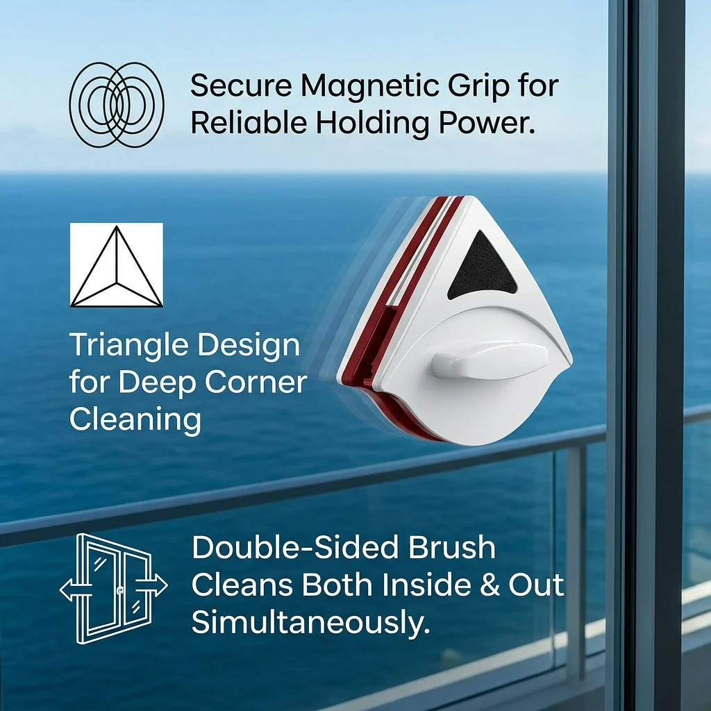 Double Side Magnetic Window Cleaner Brush Tool - Image 3