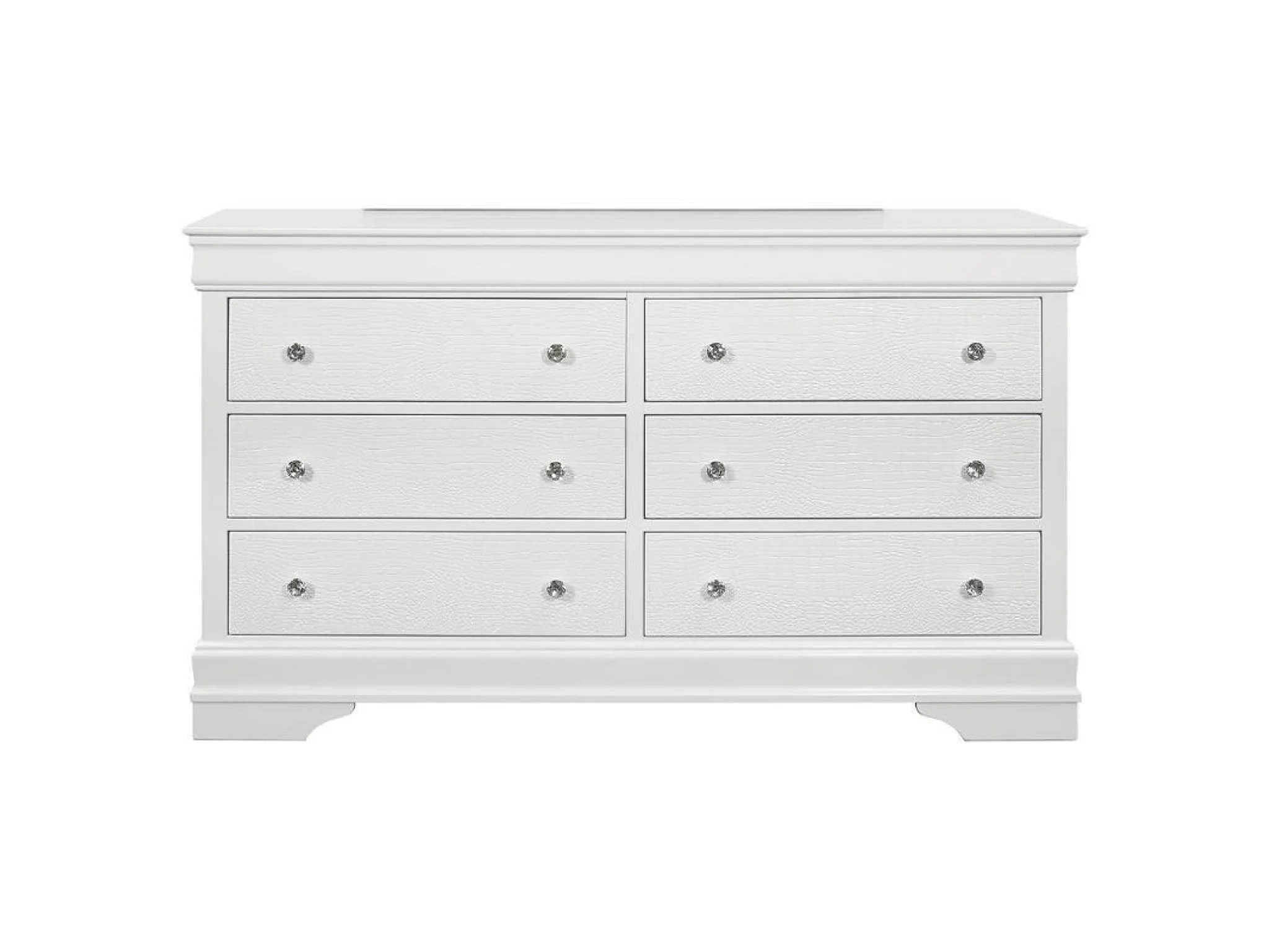 Global Pompei - 6 Drawer Dresser - Metallic White - Image 1