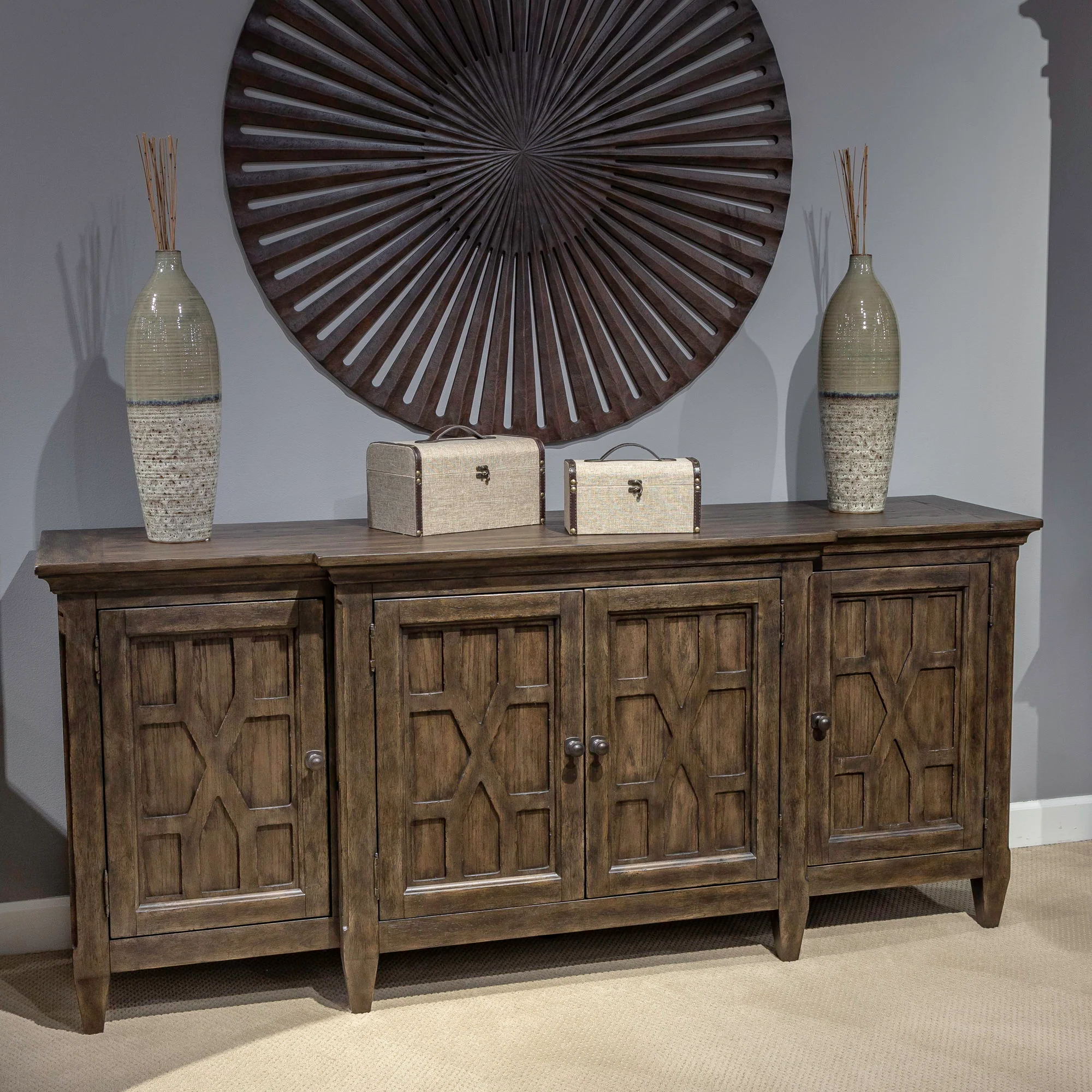 Paradise Valley - 76" TV Console - Saddle Brown - Image 1