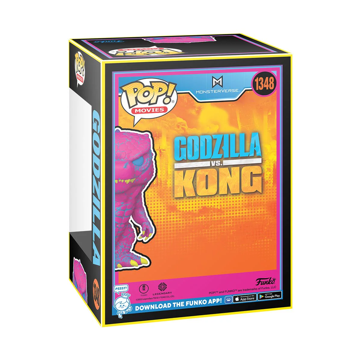 Funko Pop! Movies: Godzilla vs Kong - Godzilla Blacklight Entertainment Earth Exclusive - Image 3