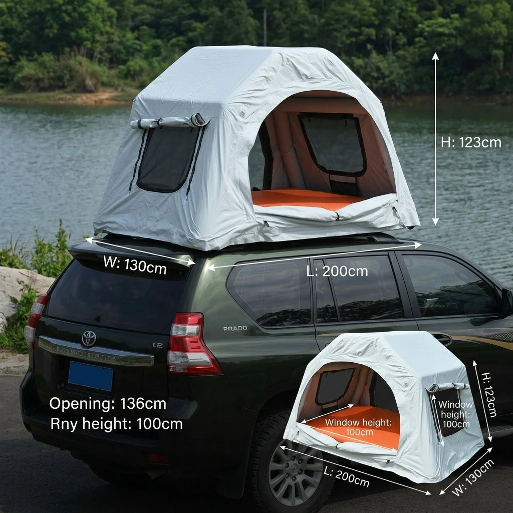 Four Season Inflatable Car Roof Camping Tent - Image 2