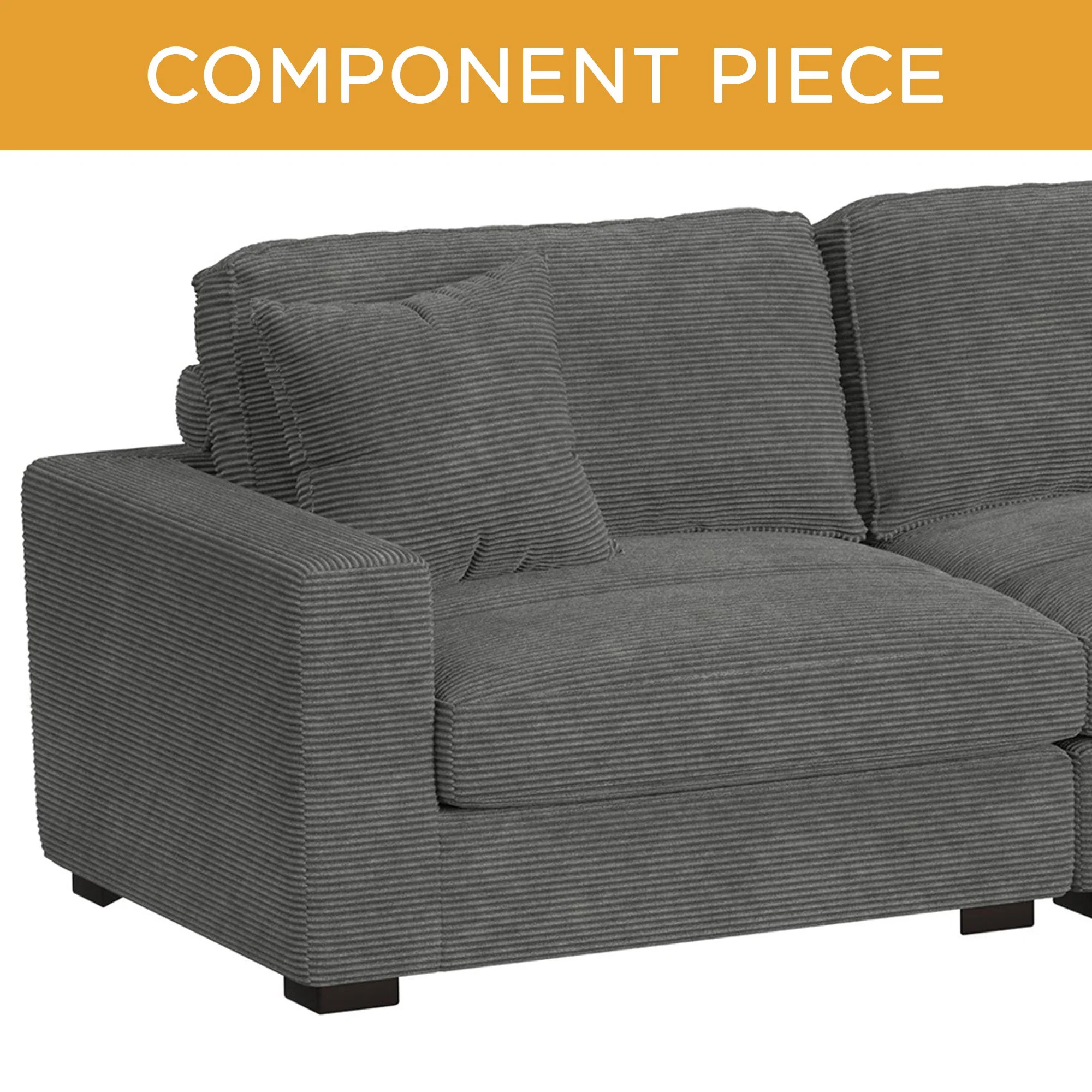 Arizona – Modular LHF Armchair With 1 Pillow 20″ – Steno Charcoal