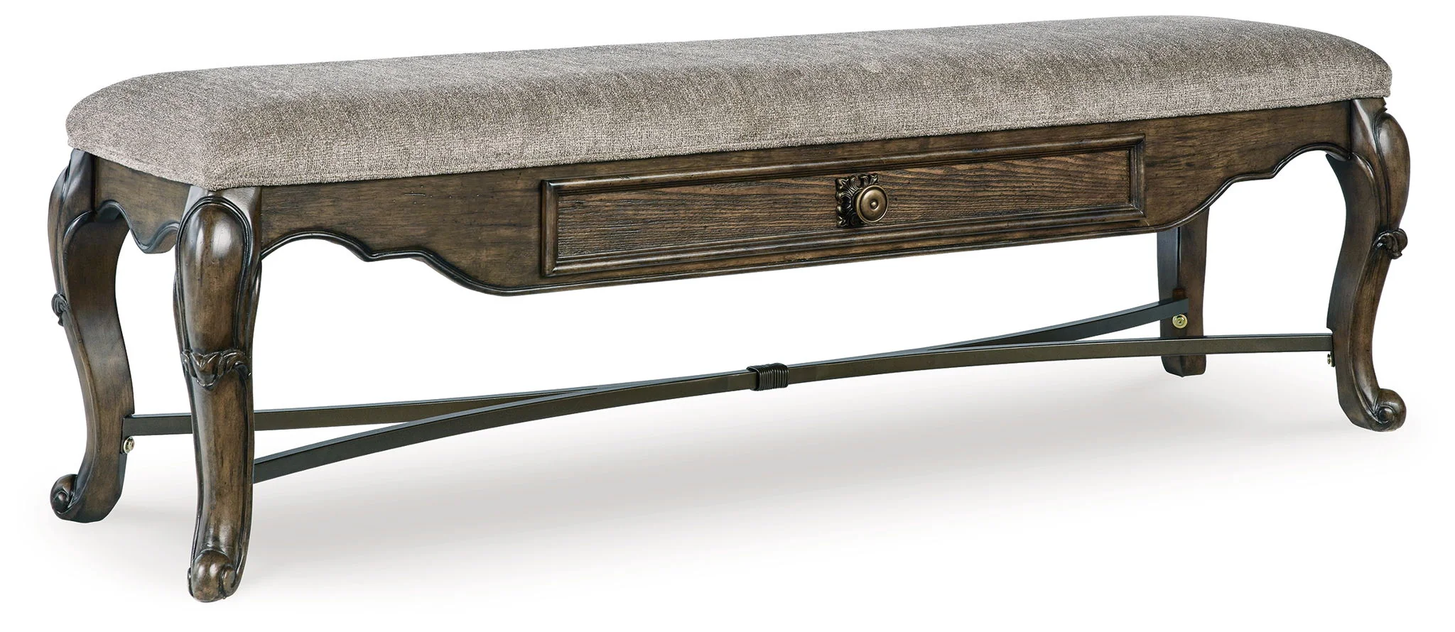 Maylee – Upholstered Storage Bench – Dark Brown