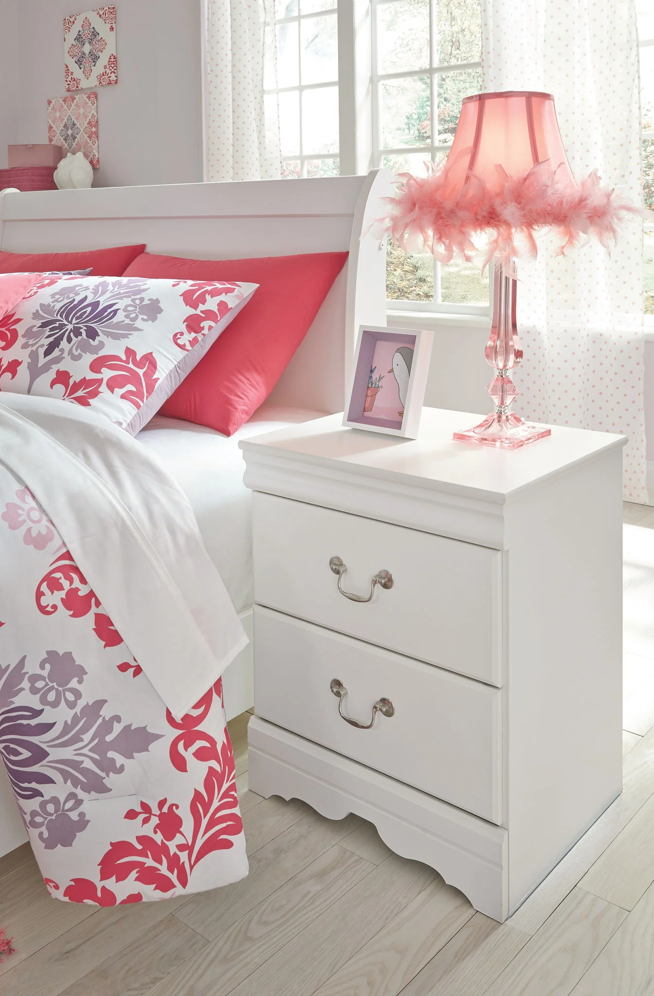 Anarasia - Two Drawer Night Stand - White - Image 2