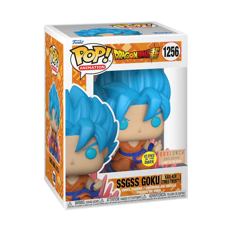 Funko Pop! Animation: Dragon Ball Super - SSGSS Goku Kaio-ken Times Twenty Glow-in-the-Dark Exclusive - Image 2