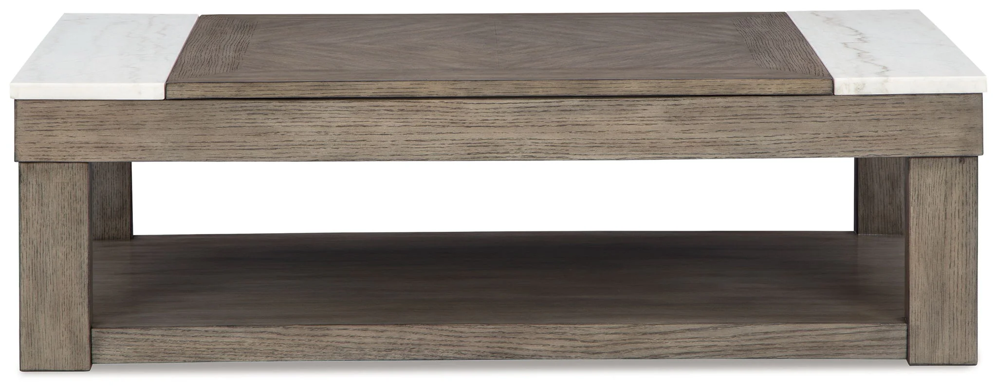 Loyaska - Lift Top Cocktail Table - Grayish Brown / White - Image 2