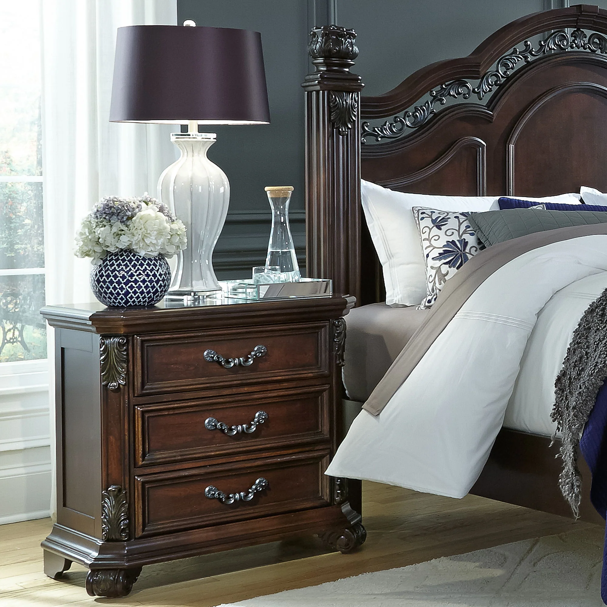 Messina Estates - 3 Drawer Nightstand - Cognac - Image 3