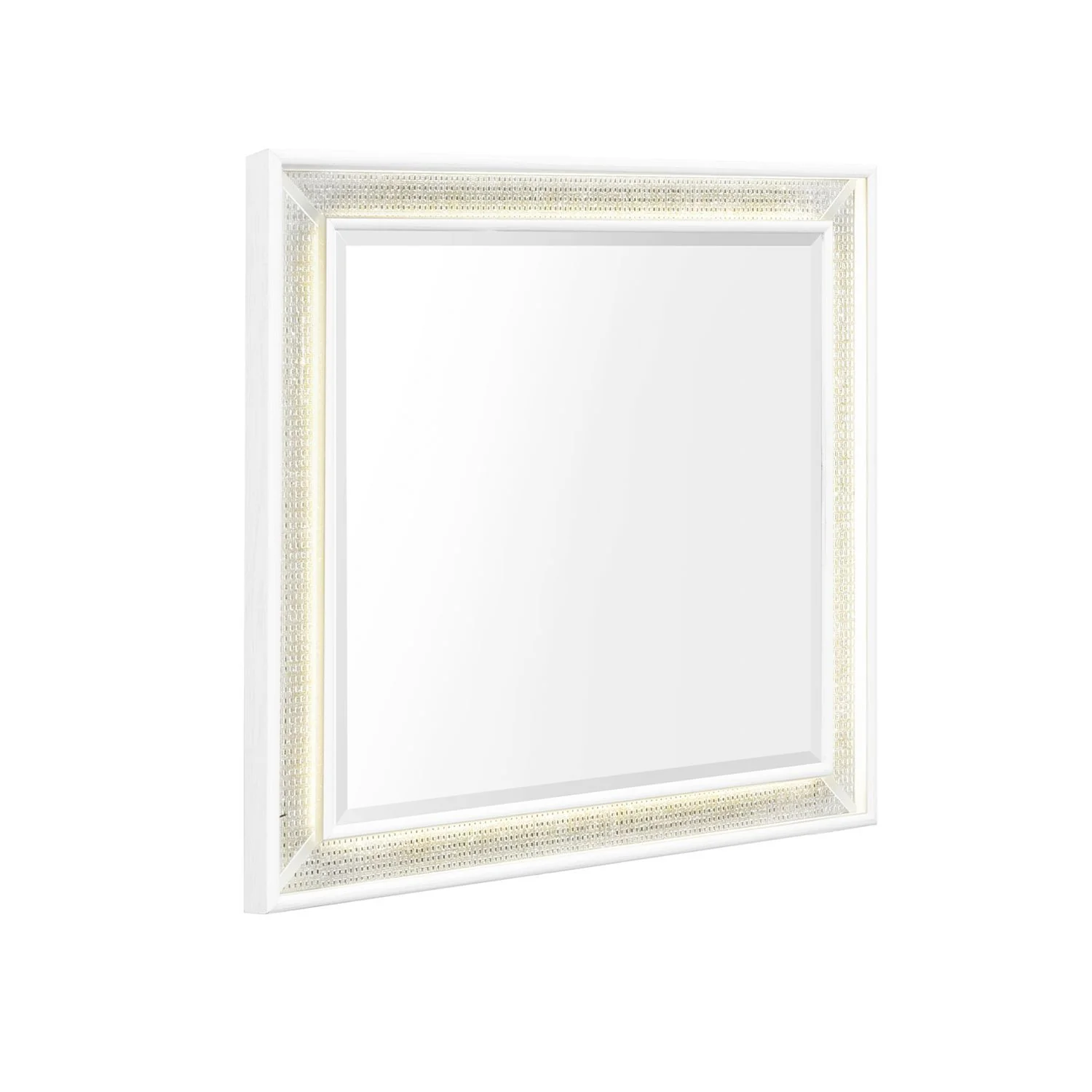 Reflections - Vanity Mirror - Pearl White & Rhinestone - Image 3