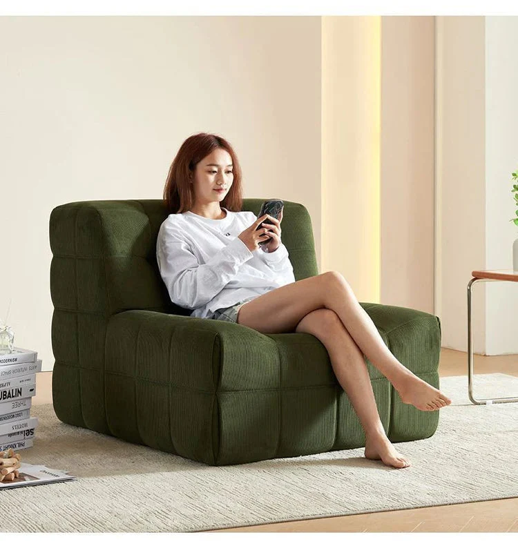Modern Minimalist  Cube-Style Convertible Modular European Lounge Chair - Image 2