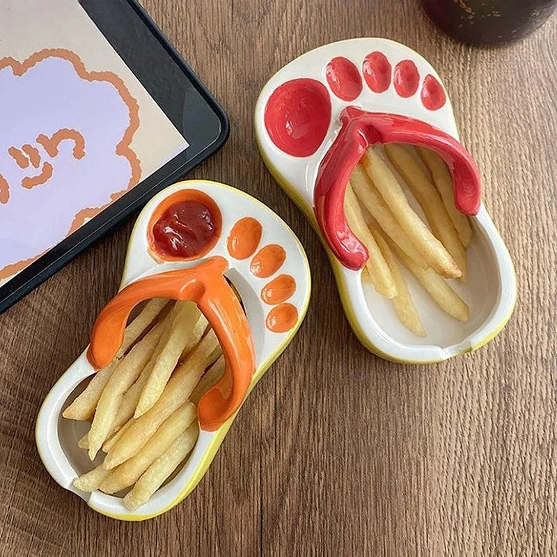 Ceramic Flip Flop Food Serving Bowl - Image 2