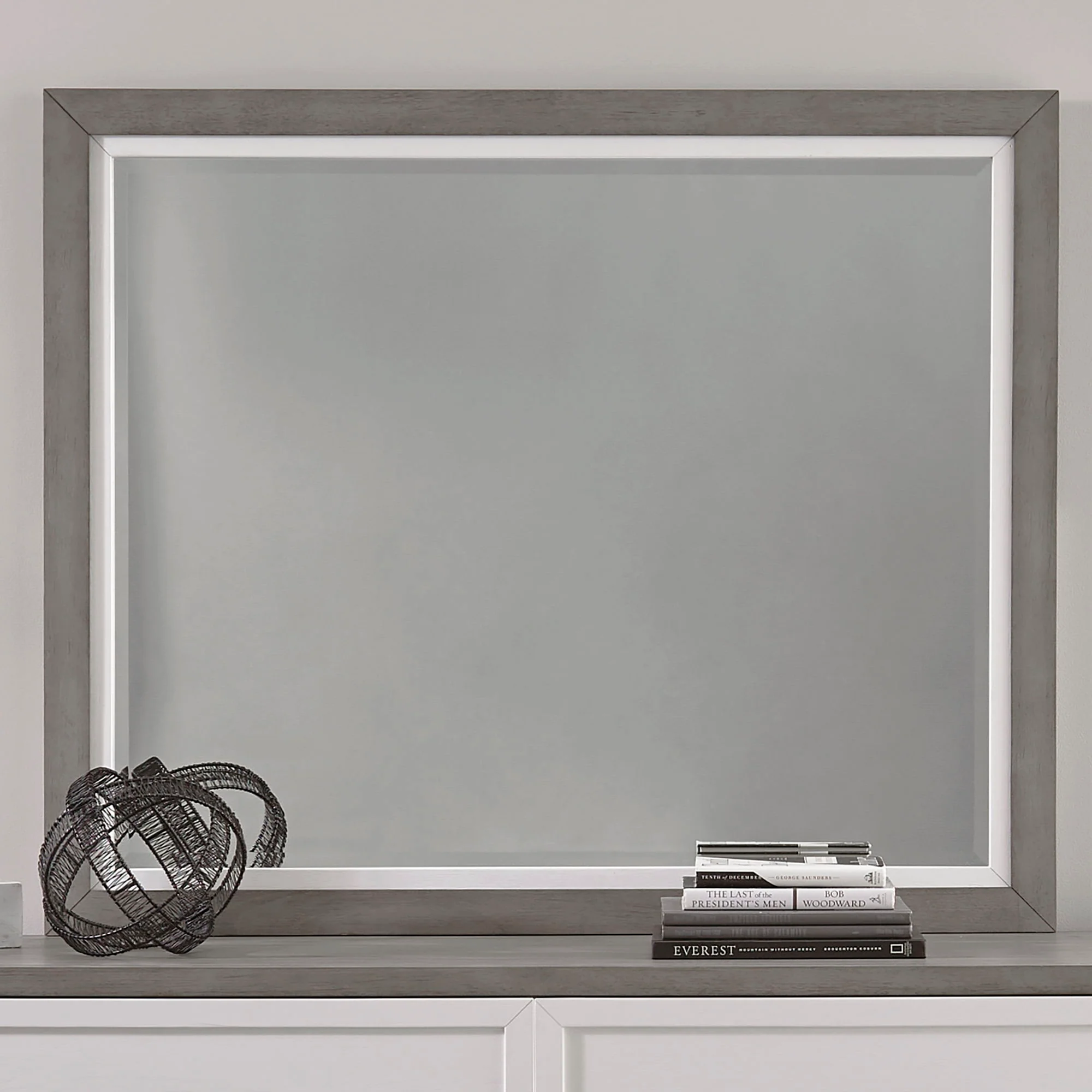Palmetto Heights – Landscape Mirror – Shell White & Driftwood