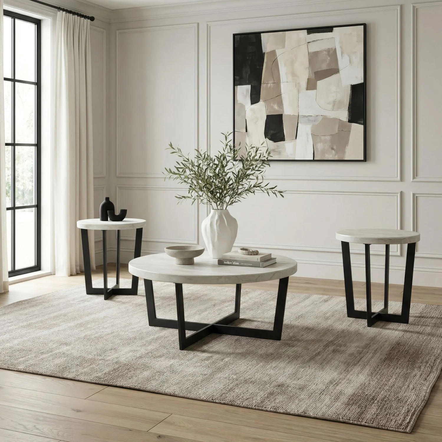 Pierce – 3 Piece Set (Cocktail Table And 2 End Tables) – Black