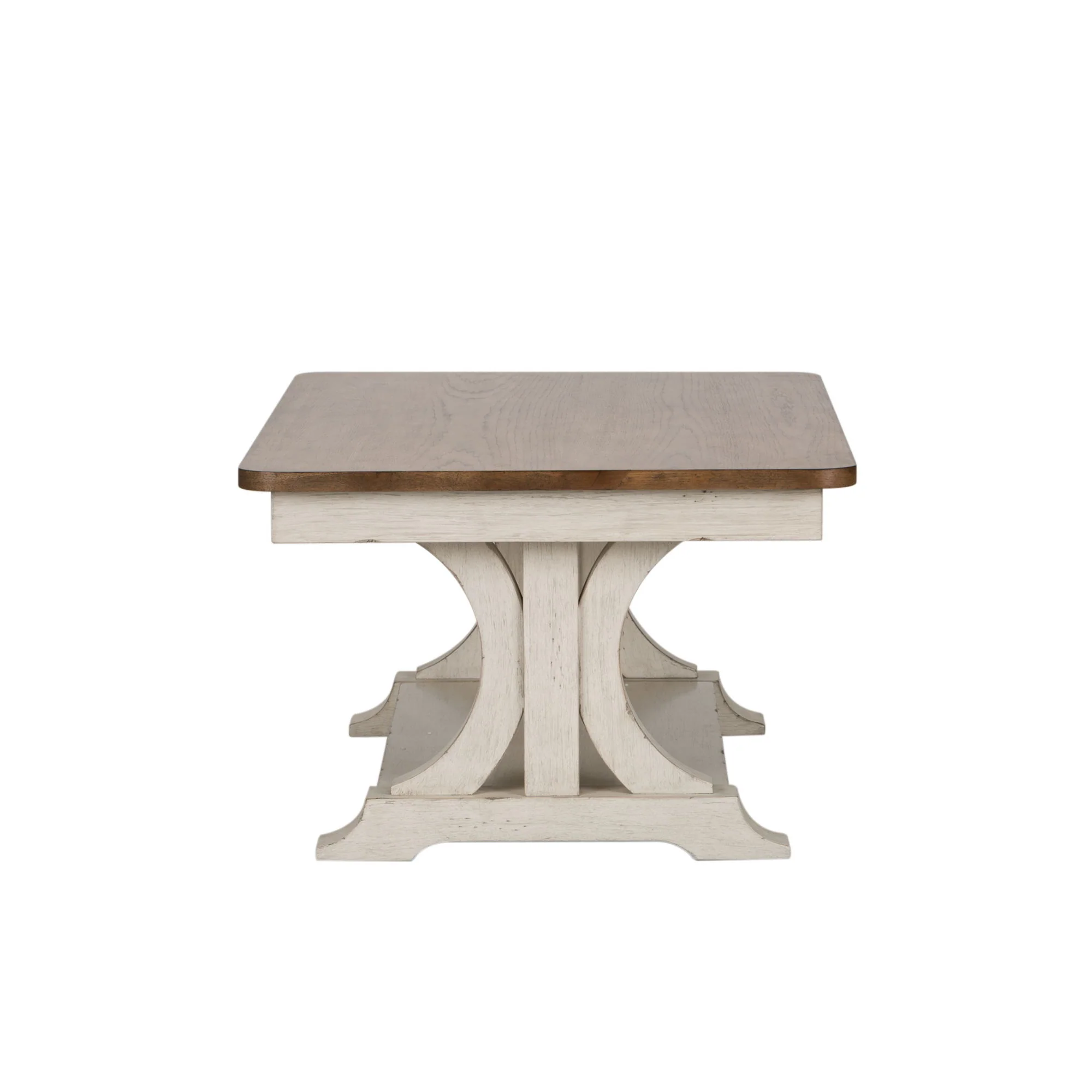 Farmhouse Reimagined - Rectangular Cocktail Table - Antique White / Chestnut Tops - Image 3