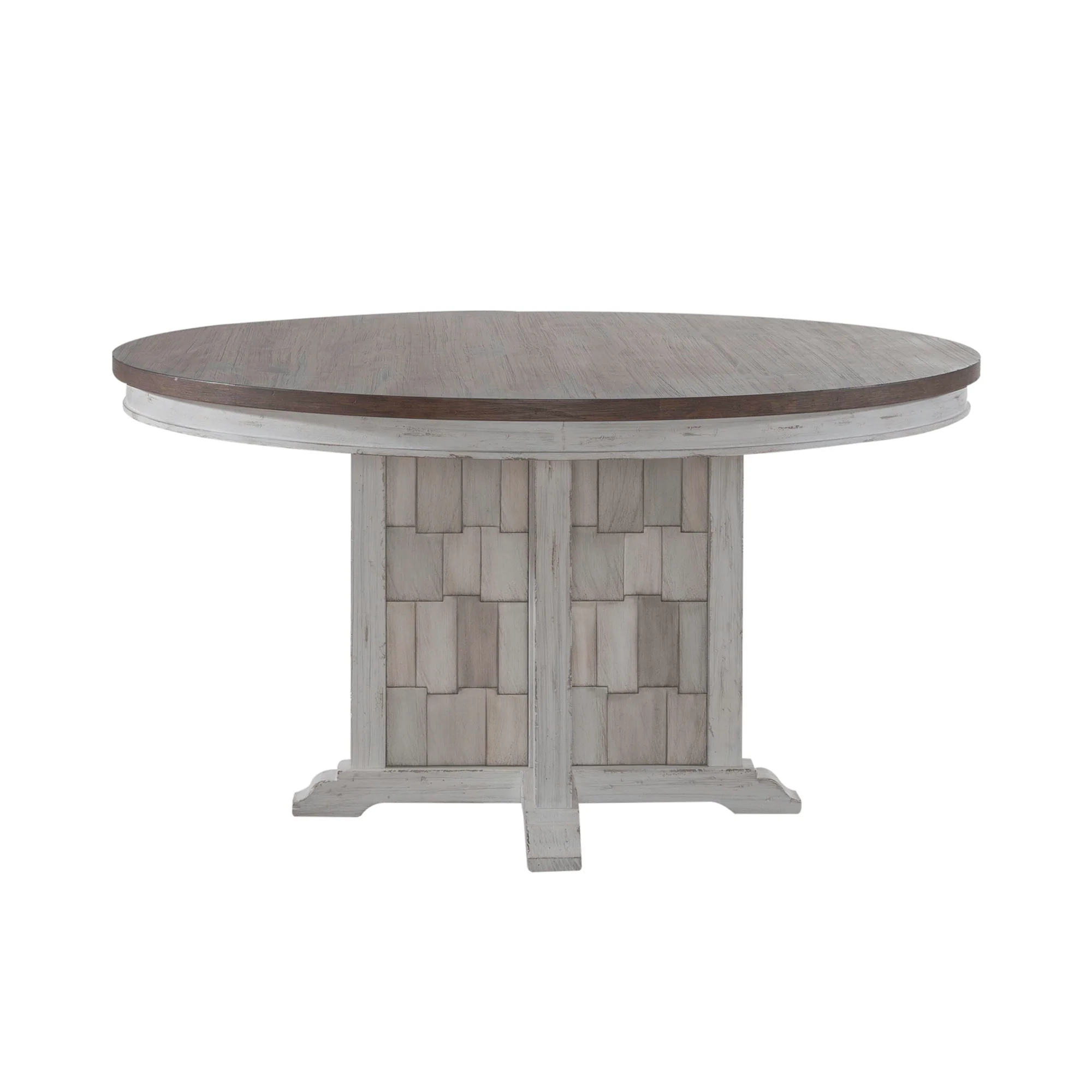 River Place - Pedestal Table - Riverstone White & Tobacco - Image 2