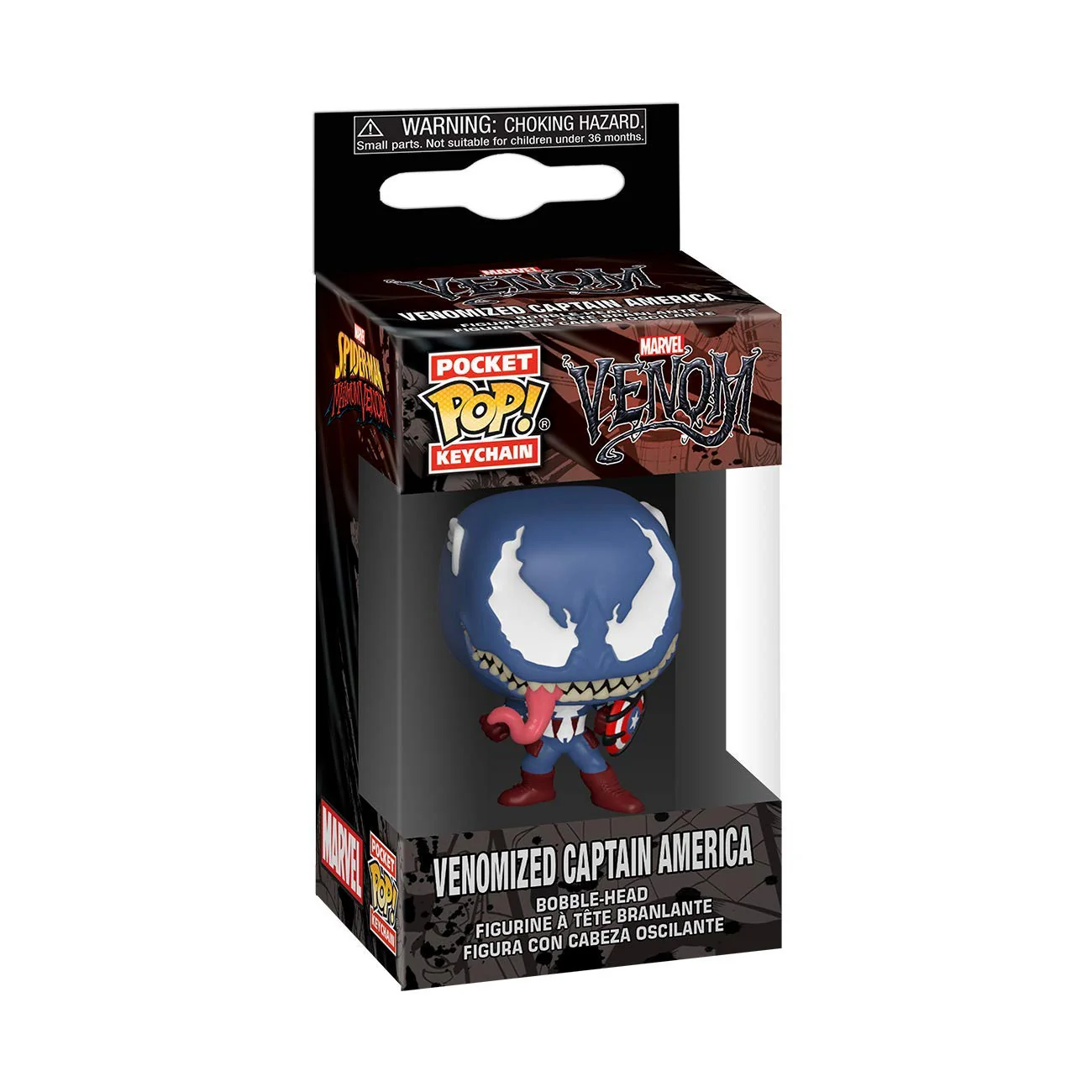 Funko Pop! Keychain: Marvel Venom - Captain America Vinyl Figure - Image 2
