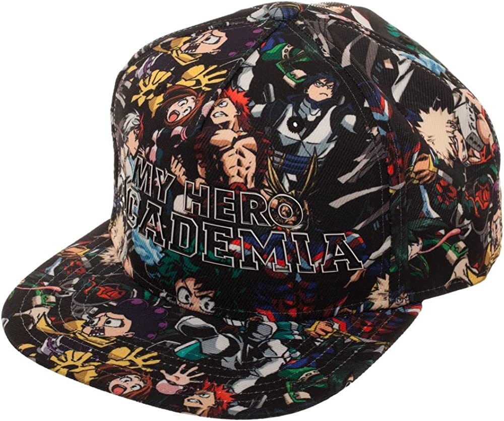 My Hero Academia Character Allover Art Snapback Flat Bill Hat - Image 2